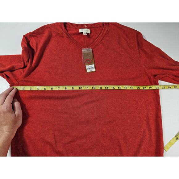 Nwt new Sonoma v neck coral orange mens sweater soft warm stretch basic Large L - Picture 5 of 5